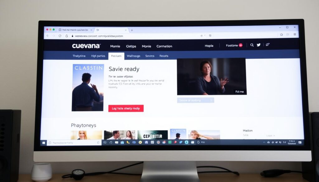Interfaz de Cuevana formas de ver en una computadora de escritorio