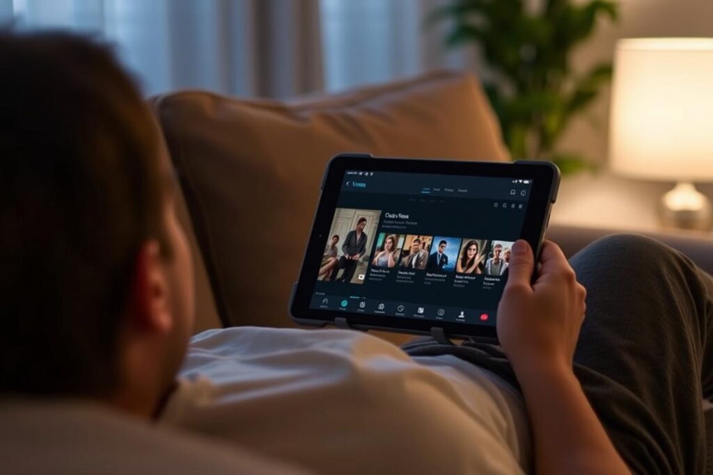 Persona viendo Cuevana formas de ver en una tablet Android